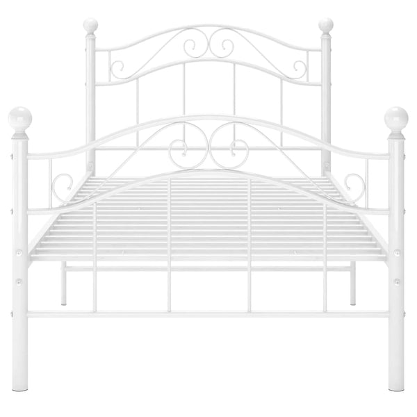 Weißes Bettgestell Dinul 100x200cm (Metall)