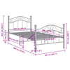 Graues Bettgestell Dinul 100x200cm (Metall)