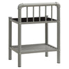 Nachttische Leokadia grau und schwarz (2 Stk. Metall und Glas)