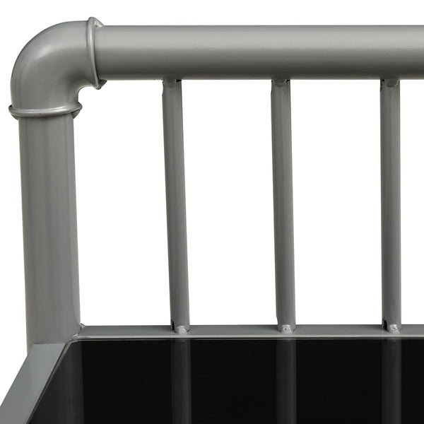 Nachttische Leokadia grau und schwarz (2 Stk. Metall und Glas)
