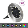 RGB-Solar-Bodeneinbauleuchten Rolanda 8 Stück LED (Farben)