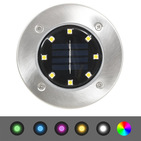 RGB-Solar-Bodeneinbauleuchten Rolanda 8 Stück LED (Farben)