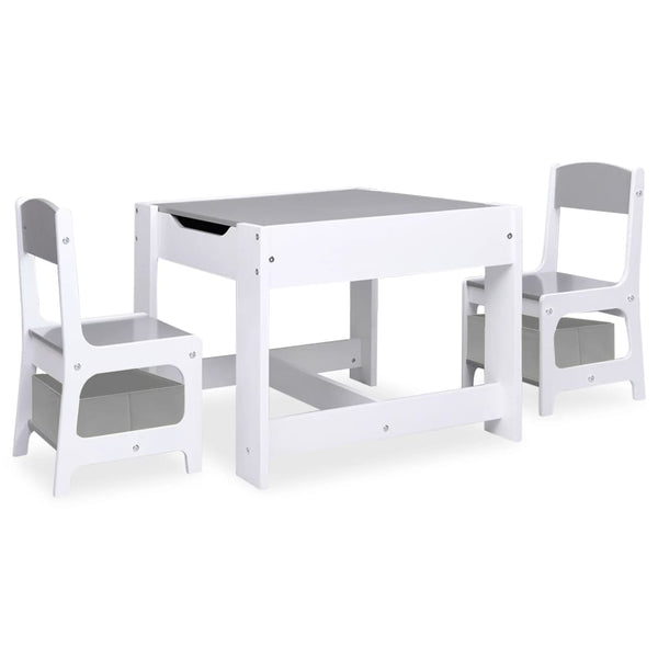 Weißer Kindertisch und 2 Stühle Günter (MDF)