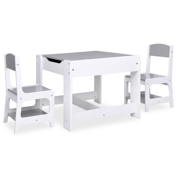 Weißer Kindertisch und 2 Stühle Günter (MDF)