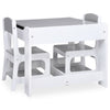 Weißer Kindertisch und 2 Stühle Günter (MDF)