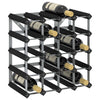 Weinregal für 20 Flaschen, schwarz, Massivholz Kiefer
