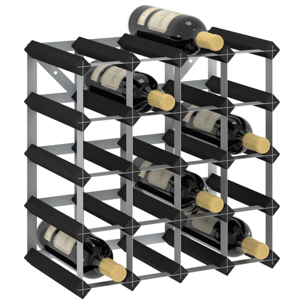 Weinregal für 20 Flaschen, schwarz, Massivholz Kiefer