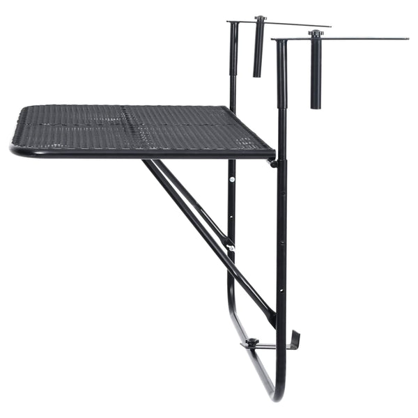 Schwarzer Balkontisch Barnoba 60x40cm (Stahl)