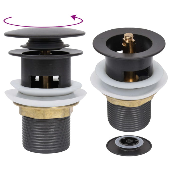 Grauer Siphon mit Stopfen und Überlauf Franta 6,4x6,4x9,1cm