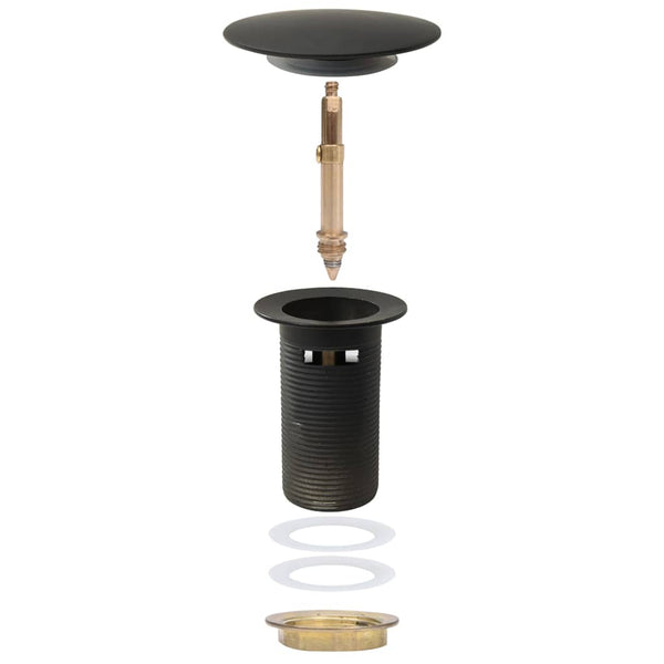 Grauer Siphon mit Stopfen und Überlauf Franta 6,4x6,4x9,1cm