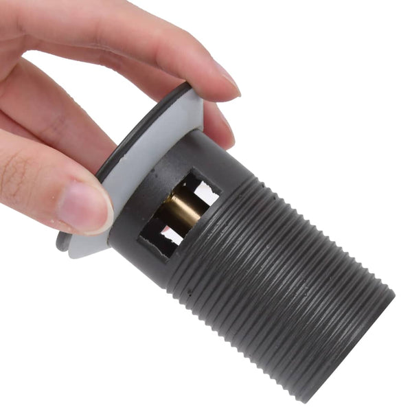 Grauer Siphon mit Stopfen und Überlauf Franta 6,4x6,4x9,1cm