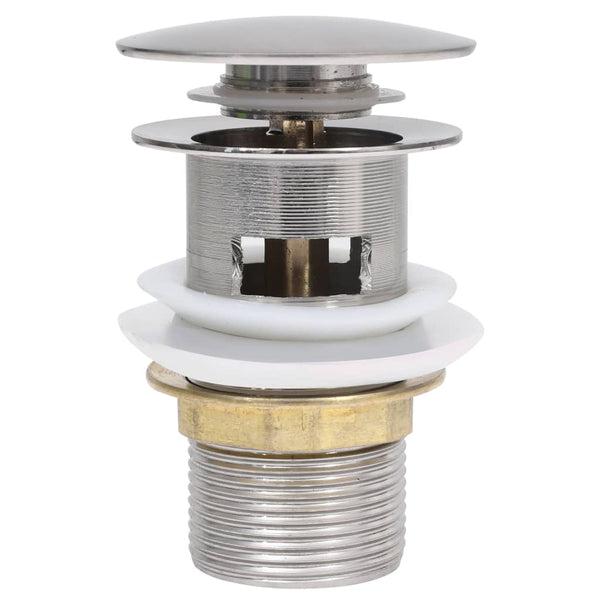 Silberner Siphon mit Stopfen und Überlauf Franta 6,4x6,4x9,1cm