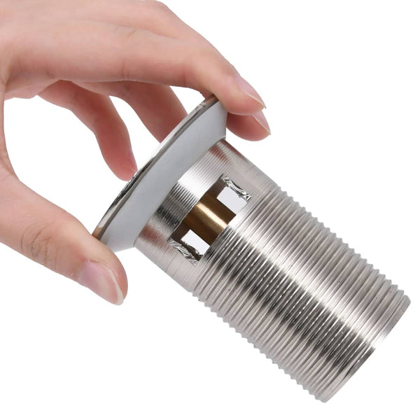 Silberner Siphon mit Stopfen und Überlauf Franta 6,4x6,4x9,1cm