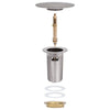 Silberner Siphon mit Stopfen und Überlauf Franta 6,4x6,4x9,1cm