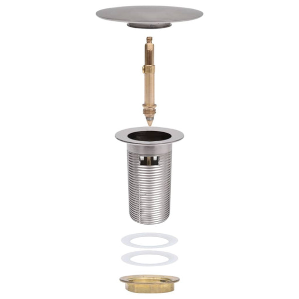 Silberner Siphon mit Stopfen und Überlauf Franta 6,4x6,4x9,1cm