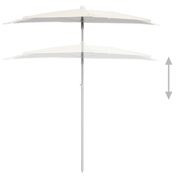 Halbsonnenschirm Sand mit Stange Artusa 180x90cm