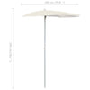 Halbsonnenschirm Sand mit Stange Artusa 180x90cm