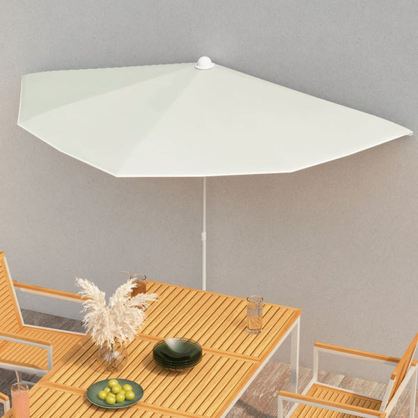 Halbsonnenschirm Sand mit Stange Artusa 180x90cm