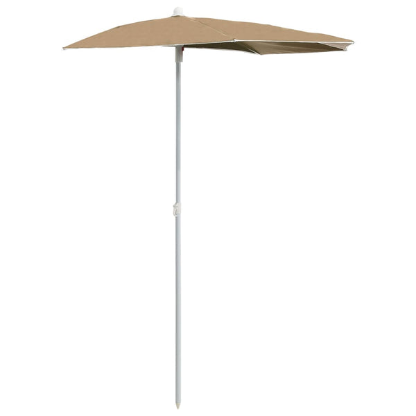 Graubrauner Halb-Sonnenschirm mit Stange Artusa 180x90cm