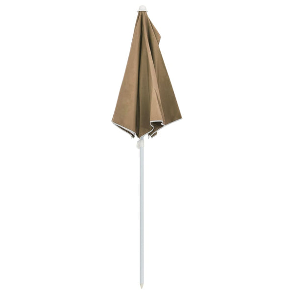 Graubrauner Halb-Sonnenschirm mit Stange Artusa 180x90cm