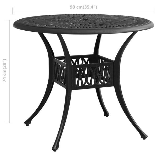Schwarzer Gartentisch Solcaci 90x90x74cm (Gusseisen)