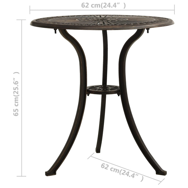 Bronze Bistro-Set Vitali (3-teilig, Aluminiumguss)