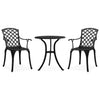Bistro-Set Vitali, schwarz (3-teilig, Aluminiumguss)