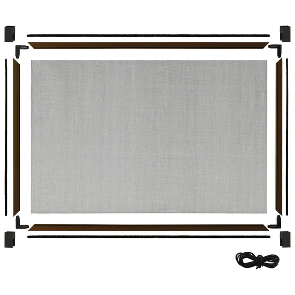 Braunes, ausziehbares Insektenschutzgitter für Fenster Kolcze (100-193)x75cm