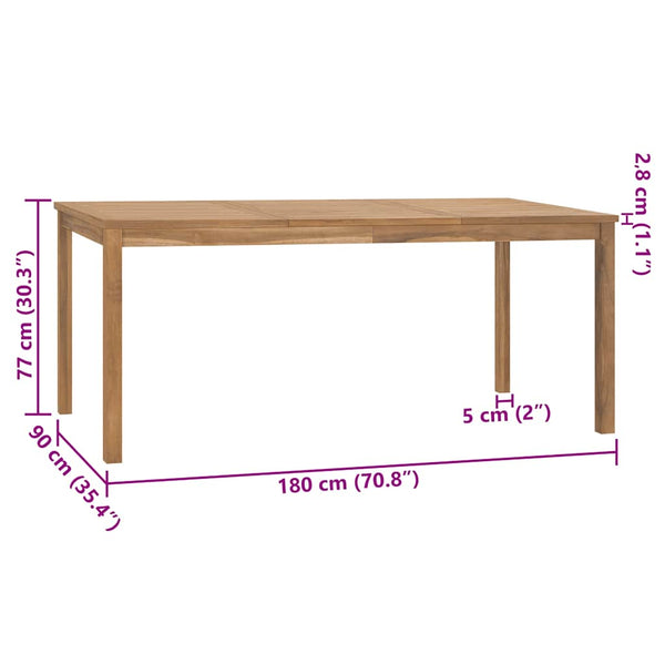 Gartentisch Olie 180x90x77cm (Teak)