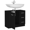 Schwarzer Waschbeckenunterschrank Arethya 63x30x54cm (Holz)