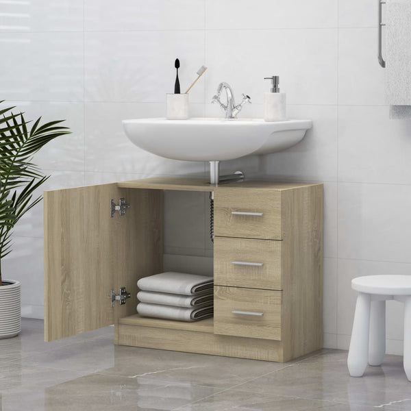 Waschtischunterschrank Sonoma Eiche Arethya 63x30x54cm (Holz)