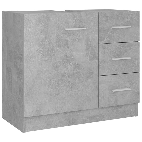 Waschtischunterschrank Arethya 63x30x54cm betongrau (Holz)