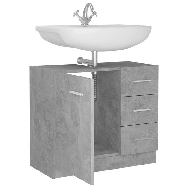 Waschtischunterschrank Arethya 63x30x54cm betongrau (Holz)