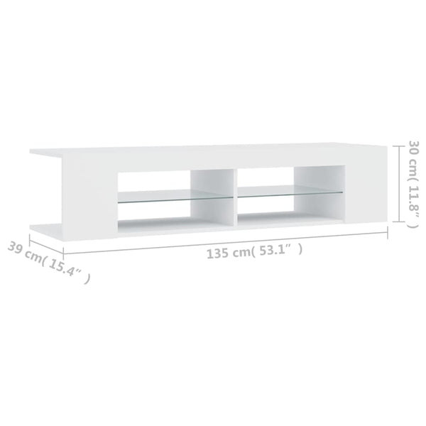 Weißer TV-Schrank mit LED-Beleuchtung Christelle 135x39x30cm