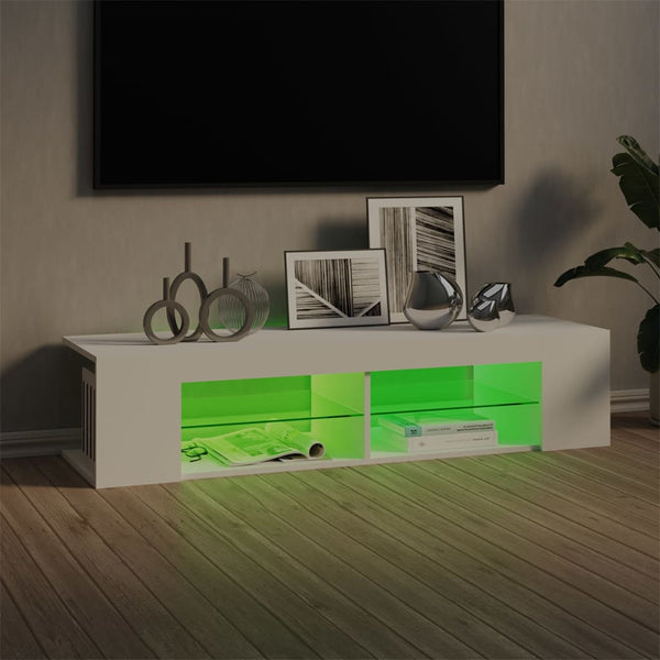 Weißer TV-Schrank mit LED-Beleuchtung Christelle 135x39x30cm