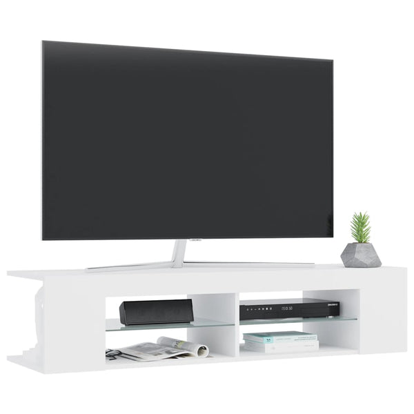Weißer TV-Schrank mit LED-Beleuchtung Christelle 135x39x30cm