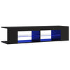 Schwarzes TV-Board mit LED-Beleuchtung Christelle 135x39x30cm