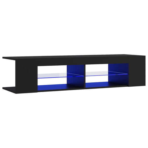Schwarzes TV-Board mit LED-Beleuchtung Christelle 135x39x30cm