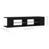 Schwarzes TV-Board mit LED-Beleuchtung Christelle 135x39x30cm