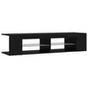 Schwarzes TV-Board mit LED-Beleuchtung Christelle 135x39x30cm
