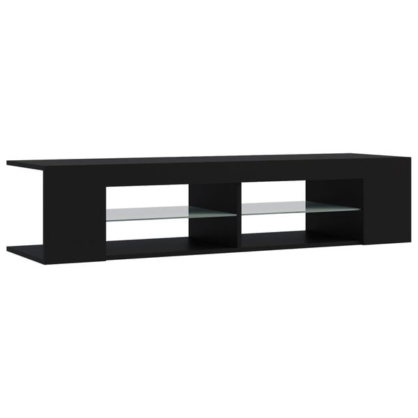 Schwarzes TV-Board mit LED-Beleuchtung Christelle 135x39x30cm