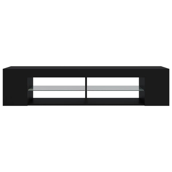 Schwarzes TV-Board mit LED-Beleuchtung Christelle 135x39x30cm