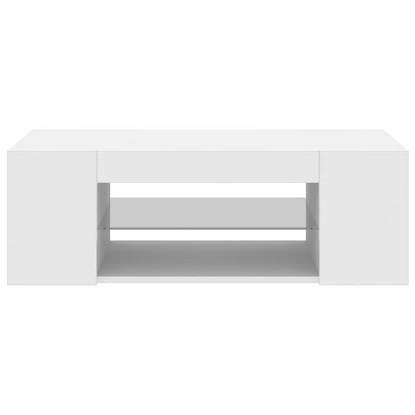 Weißer TV-Unterschrank mit LED-Beleuchtung Jair 90x39x30cm