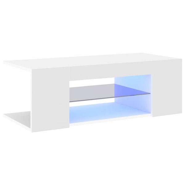 Weißer TV-Unterschrank mit LED-Beleuchtung Jair 90x39x30cm
