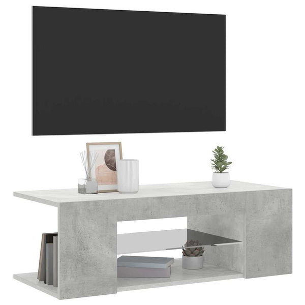 Betongrauer TV-Schrank mit LED-Beleuchtung Jair 90x39x30cm