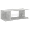 Betongrauer TV-Schrank mit LED-Beleuchtung Jair 90x39x30cm