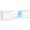 Weißes TV-Rack mit LED-Beleuchtung Dondos 120x30x35,5cm