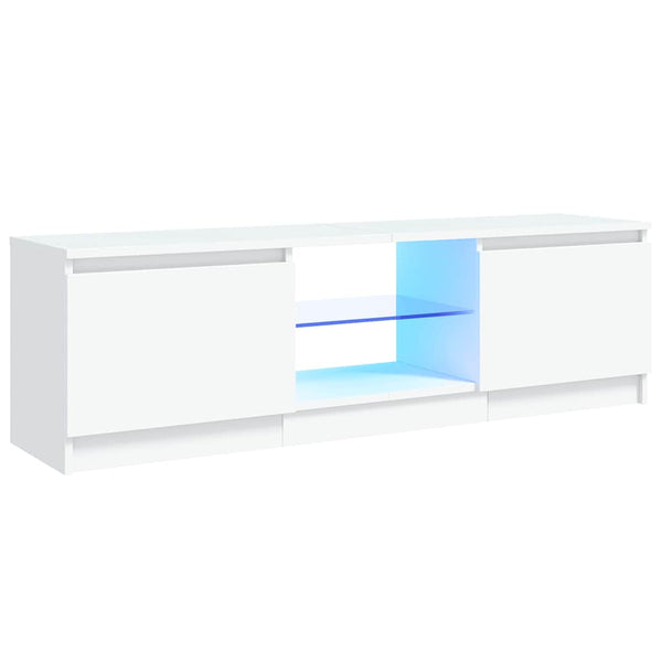Weißes TV-Rack mit LED-Beleuchtung Dondos 120x30x35,5cm