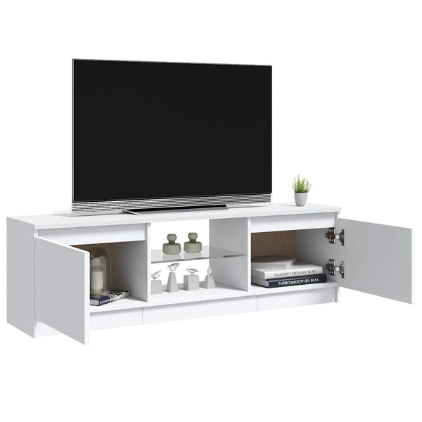 Weißes TV-Rack mit LED-Beleuchtung Dondos 120x30x35,5cm