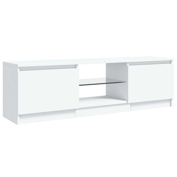Weißes TV-Rack mit LED-Beleuchtung Dondos 120x30x35,5cm